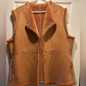 Vintage Orange Faux Shearling Vest